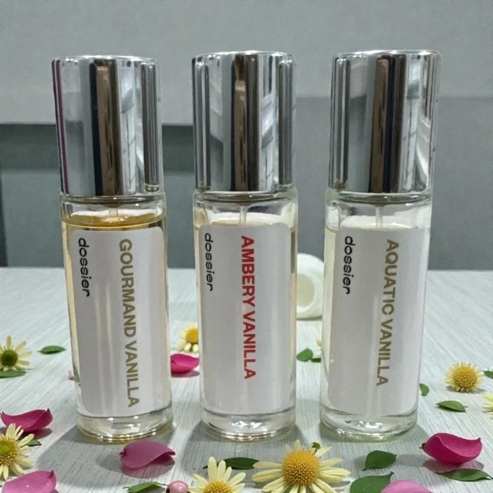 Dossier Vanilla Trio Set | Gourmand, Ambery & Aquatic Vanilla Travel Sprays